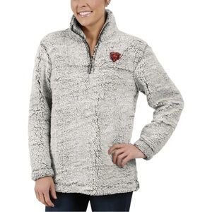 NFL Women's Gray Sherpa Quarter-Zip Pullover Jacket